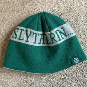 Harry Potter Slytherin House Beanie Hat One Size Green and Gray Reversible